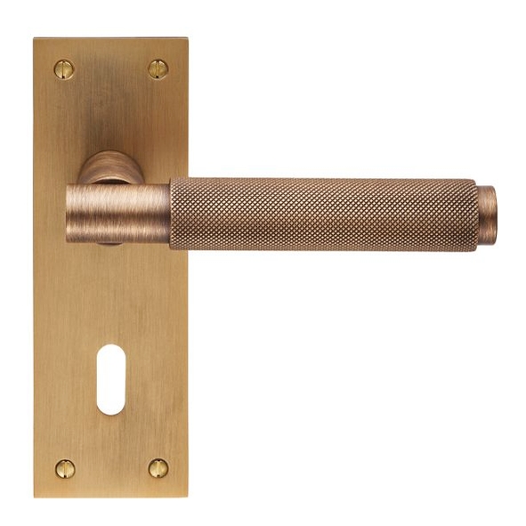 EUL051AB • Standard Lock [57mm] • Antique Brass • Carlisle Brass Finishes Varese Levers On Backplates