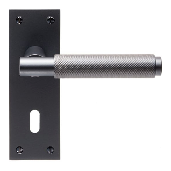 EUL051MB  Standard Lock [57mm]  Matt Black  Carlisle Brass Finishes Varese Levers On Backplates