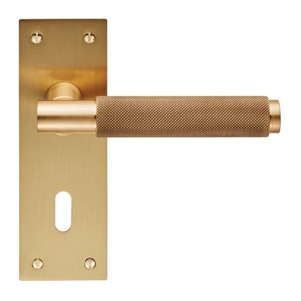 EUL051SB • Standard Lock [57mm] • Satin Brass • Carlisle Brass Finishes Varese Levers On Backplates