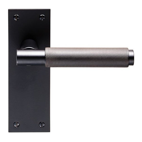 EUL052MB • Long Plate Latch • Matt Black • Carlisle Brass Finishes Varese Levers On Backplates