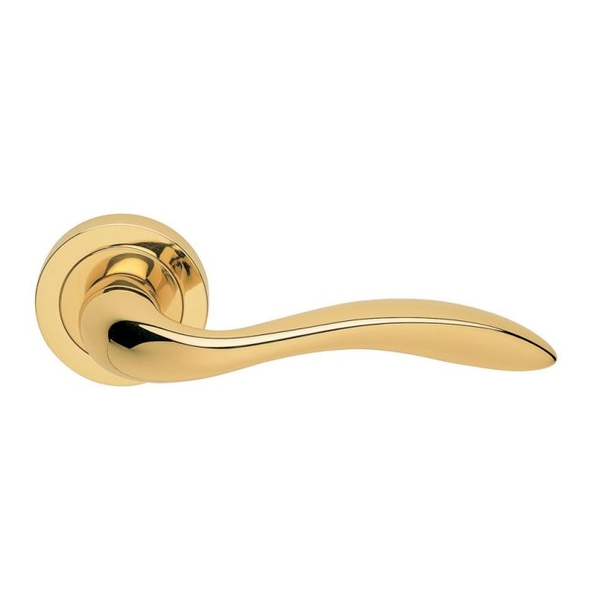 GI5 • Polished Brass • Carlisle Brass Giava Levers On Round Roses