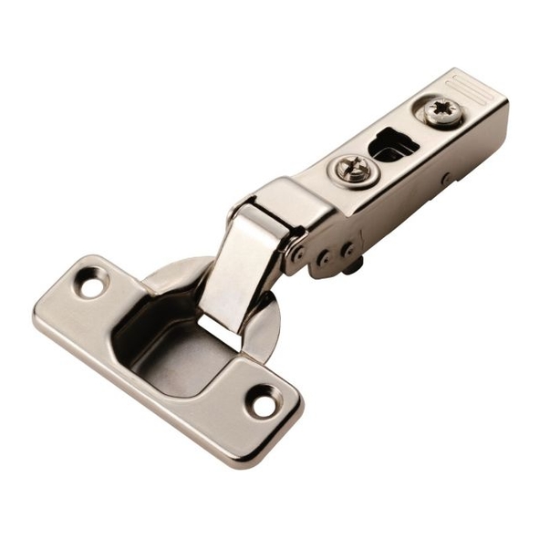 H4.100.35.20 • 9.5mm Half Overlay • Nickel Plated • 110° Soft Close Concealed Cabinet Hinges