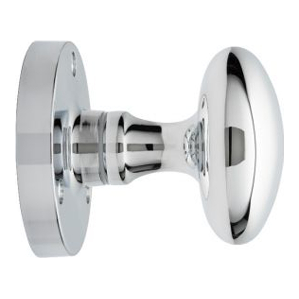 M34CP • Polished Chrome • Carlisle Brass Oval M-Series Mortice Knobs On Round Roses