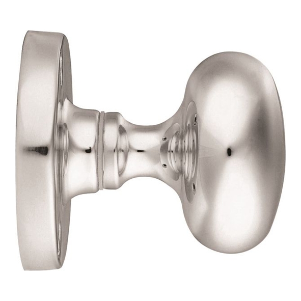 M35CP  Polished Chrome  Carlisle Brass Mushroom M-Series Mortice Knobs On Round Roses