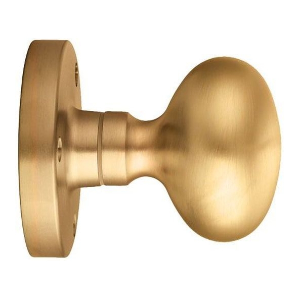 M35SB  Satin Brass  Carlisle Brass Mushroom M-Series Mortice Knobs On Round Roses