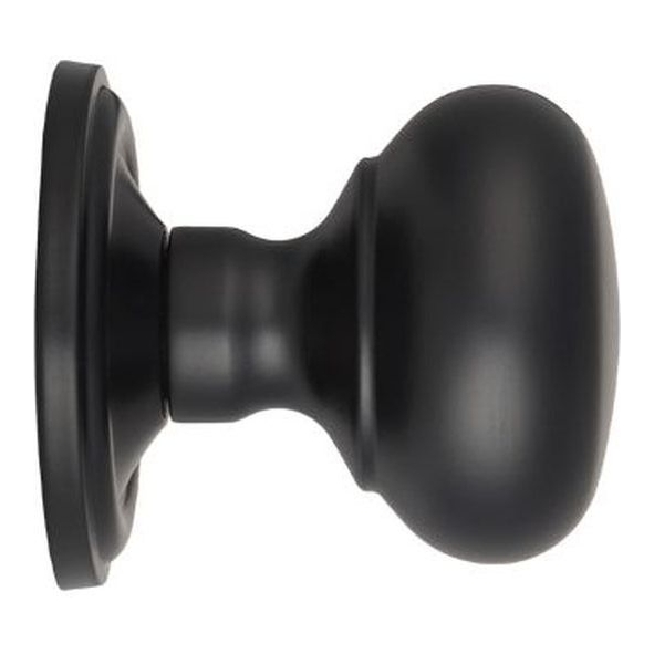 M35CMB • Matt Black • Carlisle Brass Mushroom M-Series Mortice Knob On Concealed Fix Round Rose