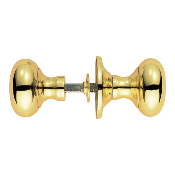 M35RS • Polished Brass • Carlisle Brass Small Mushroom U-Series Rim Knobs On Round Roses