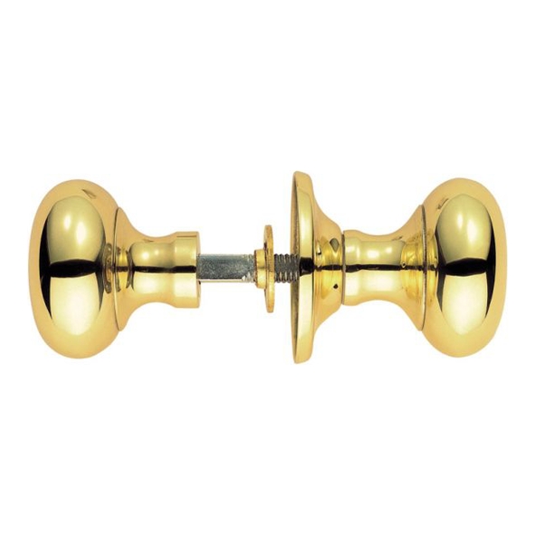 M35RS  Polished Brass  Carlisle Brass Small Mushroom U-Series Rim Knobs On Round Roses