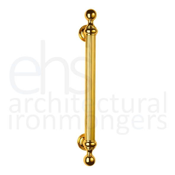 PF108 • 500mm • Polished Brass • Carlisle Brass Reeded Grip Pull Handle