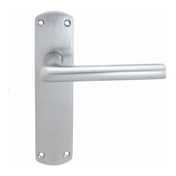 SZC012SC  Long Latch  Satin Chrome  Serozzetta Uno Levers On Backplates