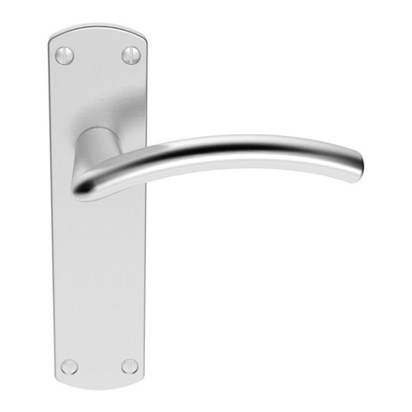 SZC032SC  Long Latch  Satin Chrome  Serozzetta Tres Levers On Backplates