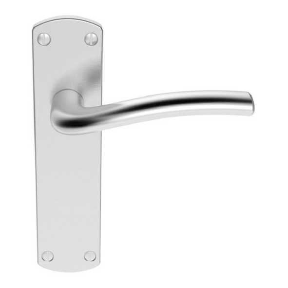 SZC042SC  Long Latch  Satin Chrome  Serozzetta Cuatro Levers On Backplates