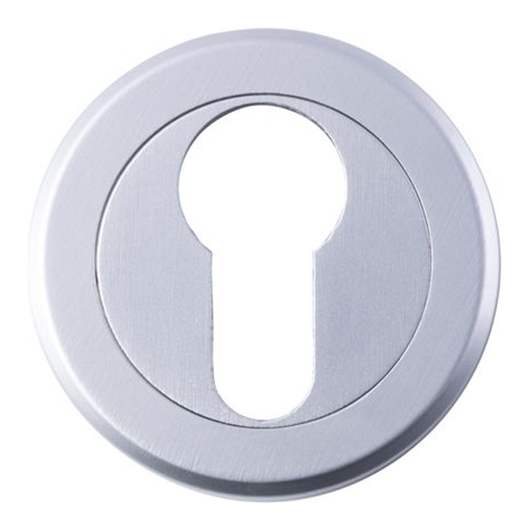 SZM001SC  Satin Chrome  Serozzetta Round Euro Cylinder Escutcheon