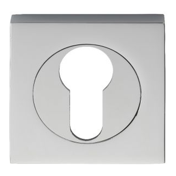 SZM001SQCP  Polished Chrome  Serozzetta Round Square Cylinder Escutcheon