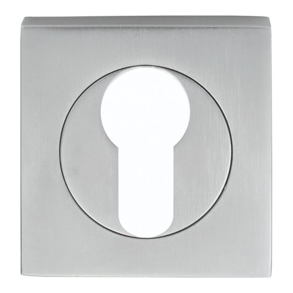 SZM001SQSC  Satin Chrome  Serozzetta Round Square Cylinder Escutcheon