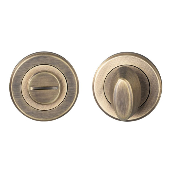 SZM004AB • Antique Brass • Serozzetta Round Bathroom Turn With Release