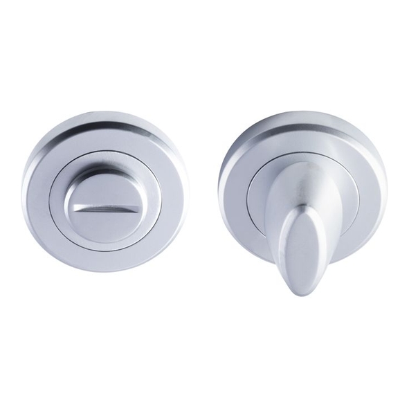 SZM004SC  Satin Chrome  Serozzetta Round Bathroom Turn With Release