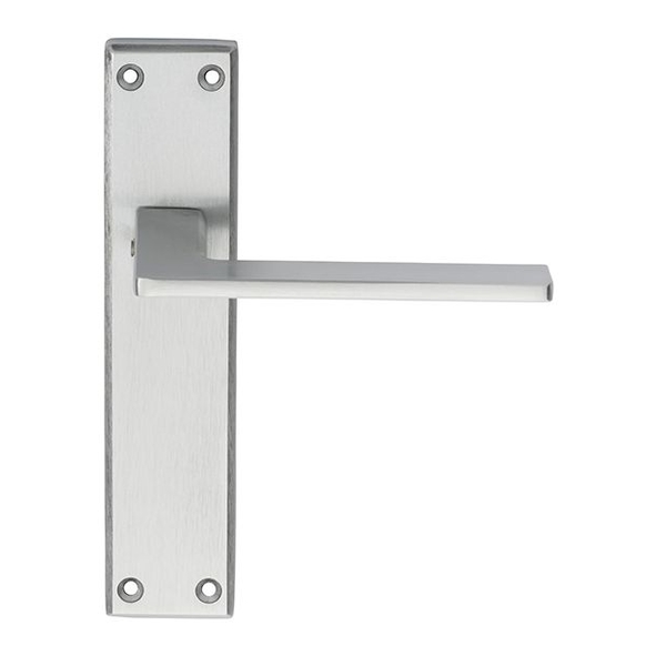 SZM035SC • Long Plate Latch • Satin Chrome • Serozzetta Zone Levers On Backplates