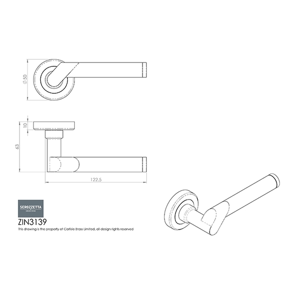 ZIN3139PCSC • Polished / Satin Chrome • Serozzetta Irwin Levers On Round Roses