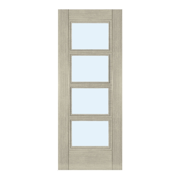 Deanta Internal Light Grey Ash Montreal Pre-Finished Doors [Clear Glass]