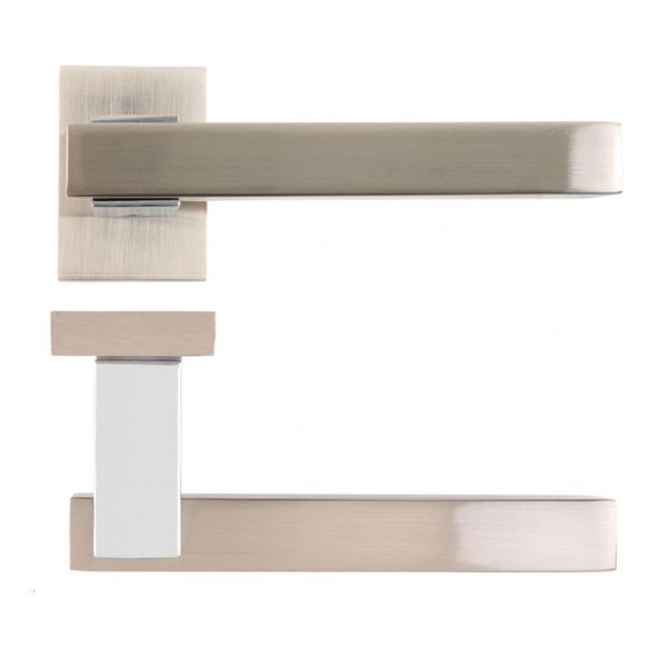 DHAOHNDSSNCP  50 x 35mm Rose  Satin Nickel & Polished Chrome  Deanta Urban Slim Argo Lever Furniture