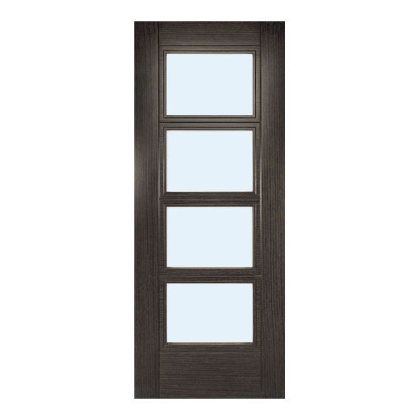 Deanta Internal Dark Grey Ash Montreal Pre-Finished Doors [Clear Glass]