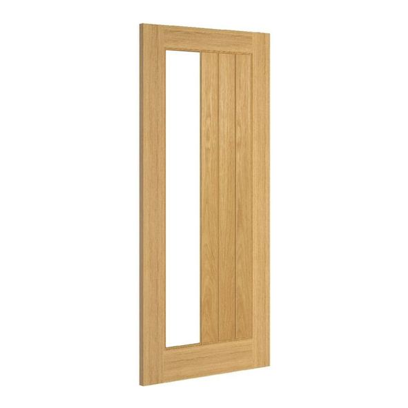 Deanta Internal Oak Ely 1 Side Light Pre-Finished Doors [Clear Glass]