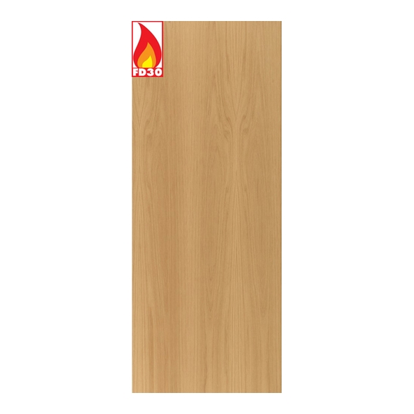 Deanta Internal Oak Flush Panel FD30 Pre-Finished Fire Doors