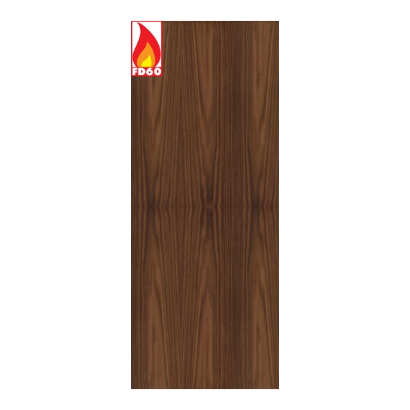 Deanta Internal Walnut Flush Panel FD60 Pre-Finished Fire Doors