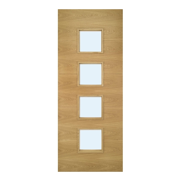 Deanta Internal Oak Augusta Pre-Finished Doors [Clear Glass]