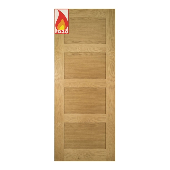 45HP1F/DX726FSC  2040 x 726 x 45mm  Deanta Internal Oak Coventry Prefinished FD30 Fire Door