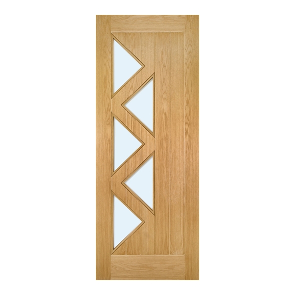 Deanta Internal Oak Ely 5 Light Pre-Finished Doors [Clear Glass]