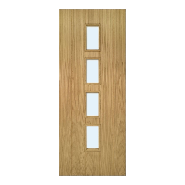 Deanta Internal Unfinished Oak Galway Doors [Clear Glass]