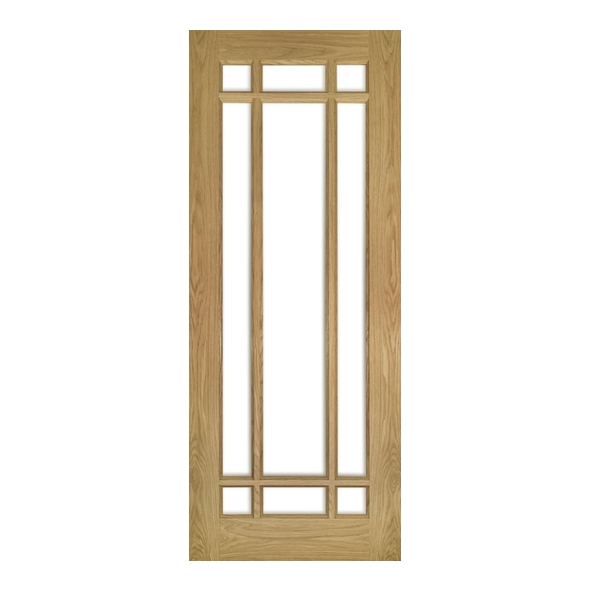 Deanta Internal Unfinished Oak Kerry Doors [Clear Bevelled Glass]