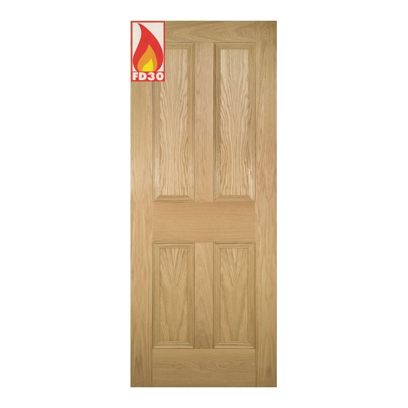 45UK18F/DUNX826  2040 x 826 x 45mm  Deanta Internal Unfinished Oak Kingston FD30 Fire Door