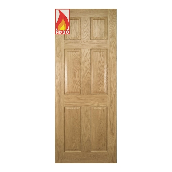 45NM8F/DX626FSC  2040 x 626 x 45mm  Deanta Internal Oak Oxford Prefinished FD30 Fire Door