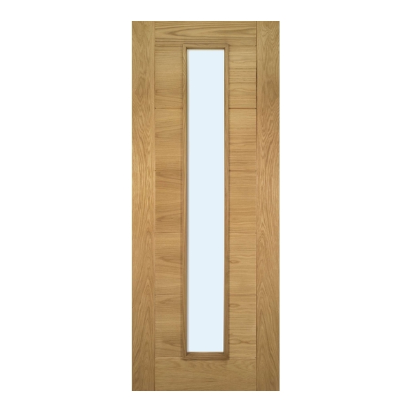 Deanta Internal Oak Seville 1 Light Pre-Finished Doors [Clear Glass]