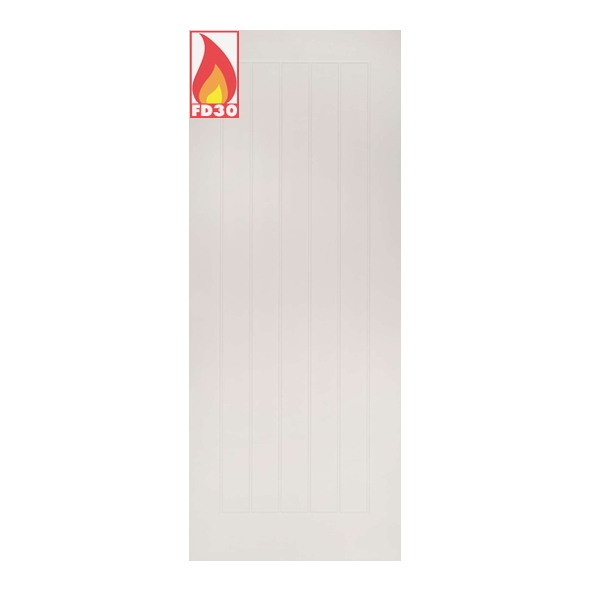 45ELYF/DWHP926  2040 x 926 x 45mm  Deanta Internal White Primed Ely FD30 Fire Door