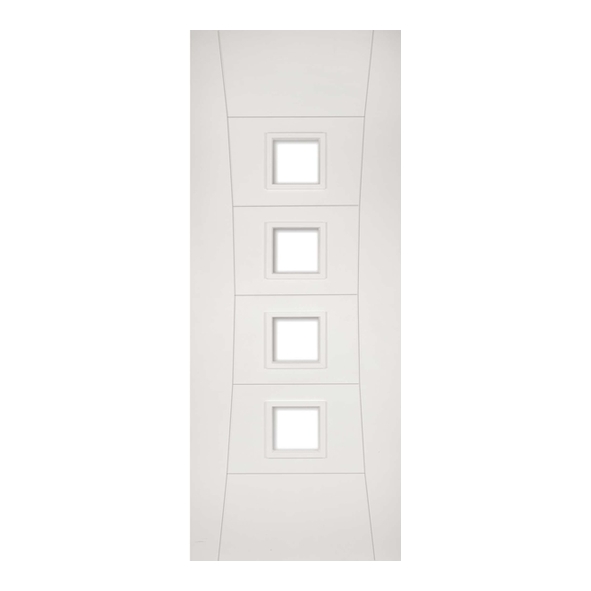 Deanta Internal White Primed Pamplona Doors [Clear Glass]