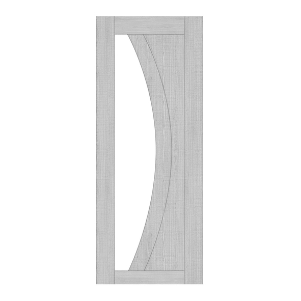 Deanta Internal Light Grey Ash Ravello Pre-Finished Doors [Clear Glass]