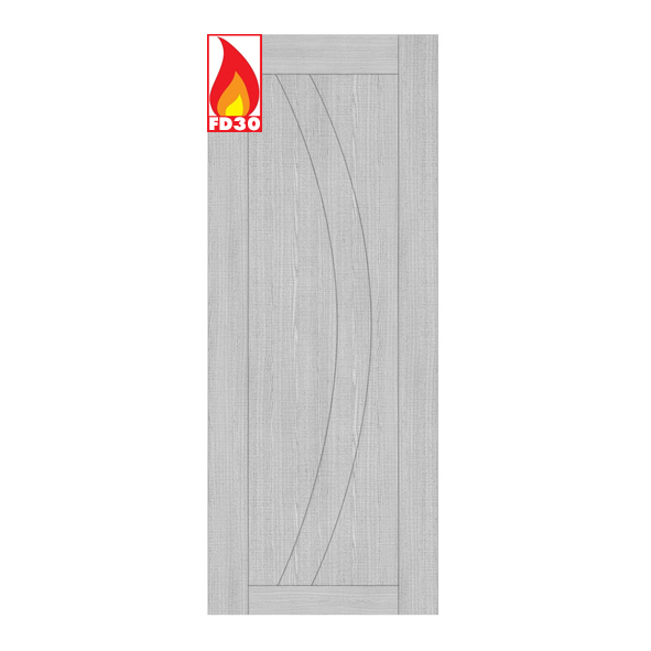 Deanta Internal Light Grey Ash Ravello Pre-Finished FD30 Fire Doors