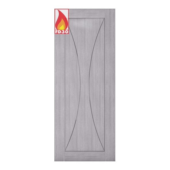 45SORF/DLGX762FSC  1981 x 762 x 45mm [30]  Deanta Internal Light Grey Ash Sorrento Prefinished FD30 Fire Door