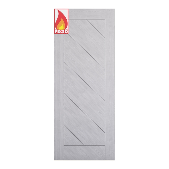 45TORLF/DX762FSC  1981 x 762 x 45mm [30]  Deanta Internal Light Grey Ash Torino Prefinished FD30 Fire Door