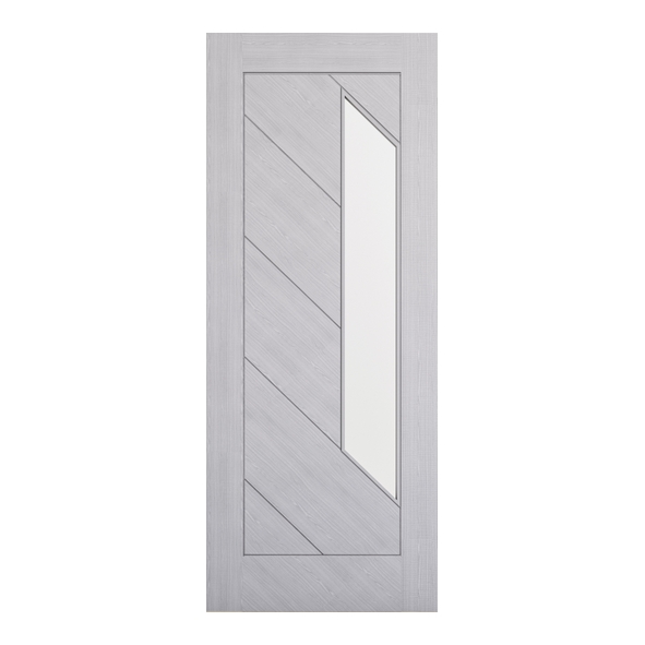 Deanta Internal Light Grey Ash Torino Pre-Finished Doors [Clear Glass]