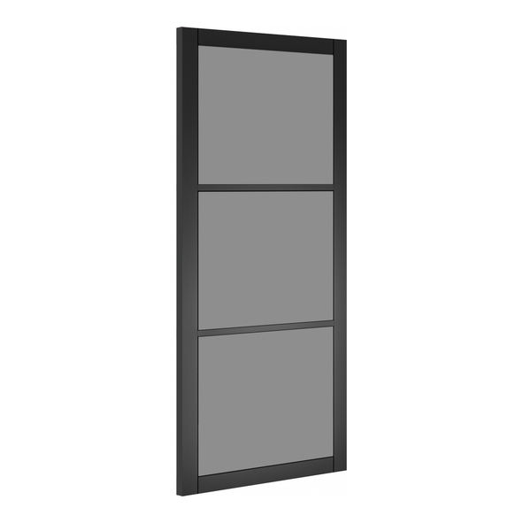 Deanta Internal Black Camden Pre-Finished Doors [Tinted Glass]