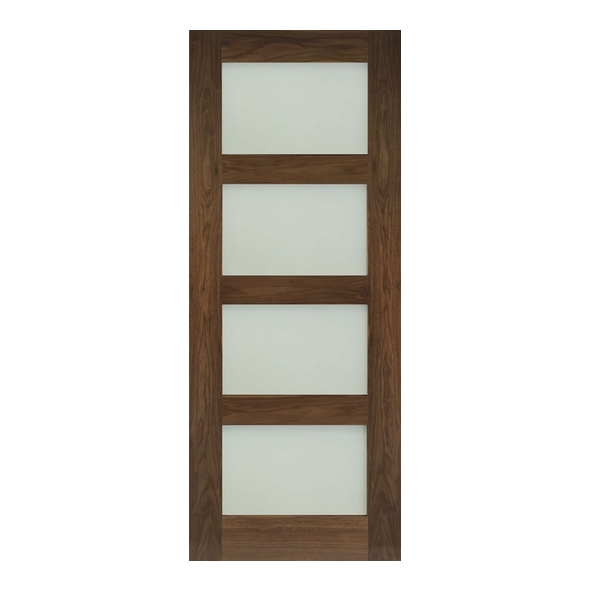 Deanta Internal Walnut Coventry Pre-Finished Doors [Obscure Glass]