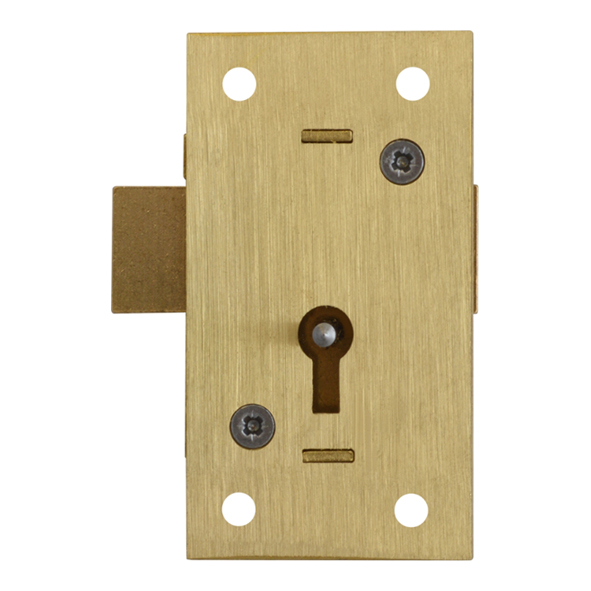 AS6531  075 x 37mm  Keyed to Differ  2 Lever Straight Brassed Cabinet Lock