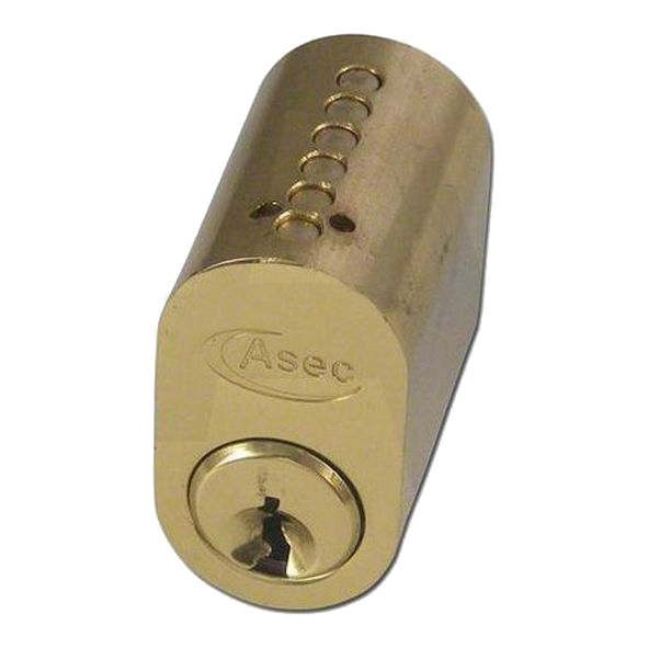 AS1444  31mm  SINGLE  Polished Brass  Standard 6 Pin Scandinavian [ASSA Type] Cylinder