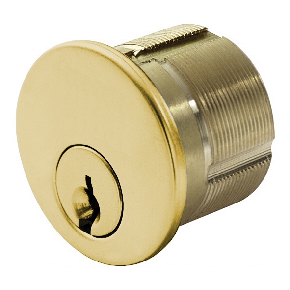 AS1373  34mm   SINGLE  Polished Brass  5 Pin Threaded Cylinder