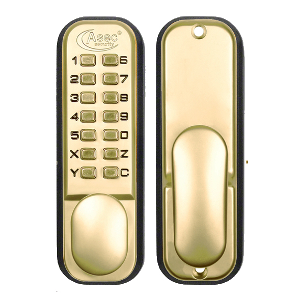 AS2301  Brassed  Economy Mechanical Digital Lock With Knob Handles